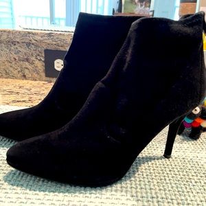 NWOT or box Size 8.5 Black Suede Stewart Weizmann booties.